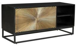Clearance - Luxe Black and Antique Gold Starburst TV Unit - thumbnail 2