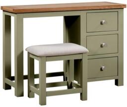 Lundy Fern Green Painted Dressing Table and Stool