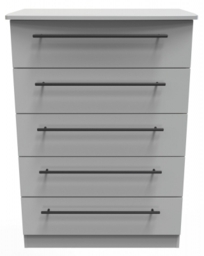 Beverley Grey 5 Drawer Chest