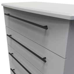 Beverley Grey 5 Drawer Chest - thumbnail 3