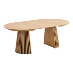 Osaka Round Extending Dining Table - 4-8 Seater - 120cm-200cm - Slatted Base - Oak - thumbnail 3