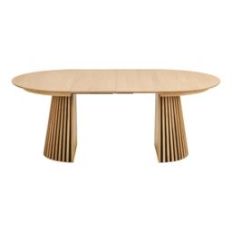 Osaka Round Extending Dining Table - 4-8 Seater - 120cm-200cm - Slatted Base - Oak - thumbnail 4