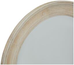 Wall Mirror - Round Framed - Antique White - Mirrored Glass - Washed Wood - thumbnail 2