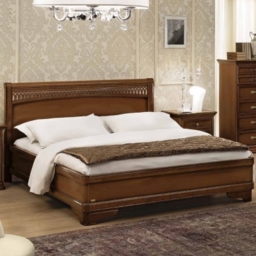 Camel Torriani Walnut Italian Tiziano 6ft Queen Size Bed - thumbnail 1