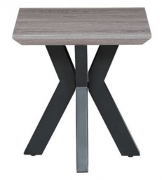 Manhattan Grey Square End Table with Black Spider Legs Base