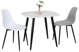 Aspen White Painted Top 80cm Square Dining Table with Black Tapered Legs - thumbnail 2