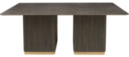 Hawarden Brown Fluted Ribbed 240cm Dining Table - thumbnail 1