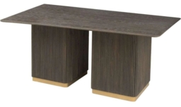 Hawarden Brown Fluted Ribbed 240cm Dining Table - thumbnail 2
