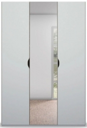 Rauch Lias 151cm 3 Door Grey Mirror Wardrobe