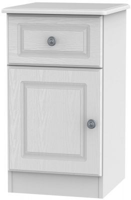 Pembroke 1 Door 1 Drawer Bedside Cabinet Left Hand Side - Comes in White, Cream and High Gloss White Options