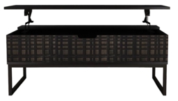 Fusion Black Mango Wood 100cm Coffee Table - Geomatric - thumbnail 2