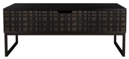 Fusion Black Mango Wood 100cm Coffee Table - Geomatric - thumbnail 1