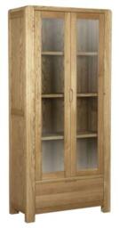 Bergen Oak Display Unit - 2 Doors 1 Drawer