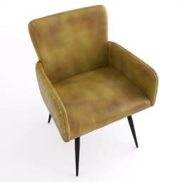 Clearance - Stanton Mustard Leather Dining Armchair - Brand New Item - thumbnail 5