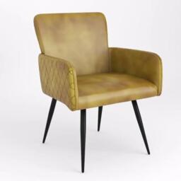 Clearance - Stanton Mustard Leather Dining Armchair - Brand New Item - thumbnail 1