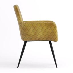 Clearance - Stanton Mustard Leather Dining Armchair - Brand New Item - thumbnail 4