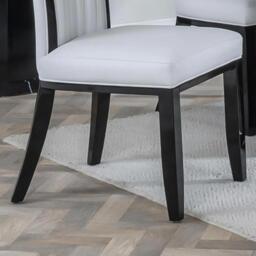 Cadiz Dining Chair - Large High Back - White Leather - Black Legs - thumbnail 3