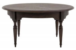 Madison Dark Coffee Wooden 90cm Round Coffee Table - thumbnail 1