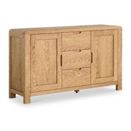 Thurlestone Curved Oak 2 Door Large Sideboard - 130cm