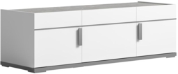 Modern Mara White Italian 140cm TV Unit with Metal Handle - thumbnail 2