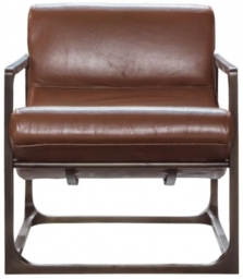 Clearance - Boda Brown Leather Lounger Armchair - FS149