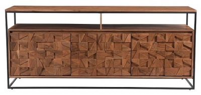 Axis Acacia Wood 175cm Large 3 Door Sideboard - Geomatric - image 1