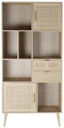 Riley Wood and Rattan Bookcase - thumbnail 1