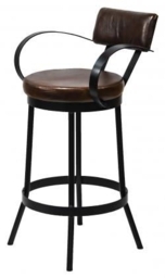 Gulmarg Padded Leather Bar Stool (Sold in Pairs) - thumbnail 3