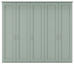 Cambridge Sage Green 5 Door Wardrobe - W 250cm - thumbnail 1