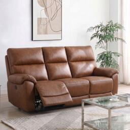 Rocco Sofa - Power Recliner - Saddle Leather - 3 Seater - thumbnail 1