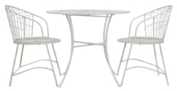 Siracusa Vanilla Metal Outdoor Garden 2 Seater Bistro Set