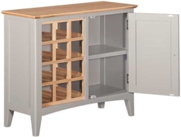 Lowell Grey and Oak Wine Rack Small Sideboard - thumbnail 2