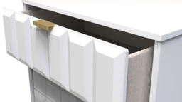 Cube White 3 Drawer Midi Chest with Gold Hairpin Legs - thumbnail 2