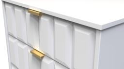 Cube White 3 Drawer Midi Chest with Gold Hairpin Legs - thumbnail 3