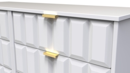 Cube White 6 Drawer Midi Chest with Gold Hairpin Legs - thumbnail 3