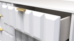 Cube White 6 Drawer Midi Chest with Gold Hairpin Legs - thumbnail 2