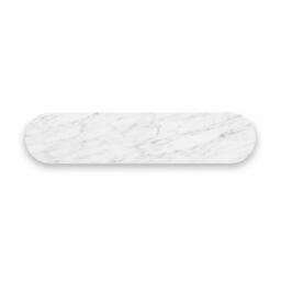 Isabella Grey TV Unit - 180cm Curved Storage Fluted - White Marble Top - thumbnail 4