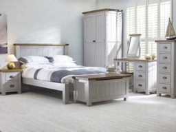 Regatta Grey Painted Pine Dressing Table - 3 Drawers Single Pedestal - thumbnail 2