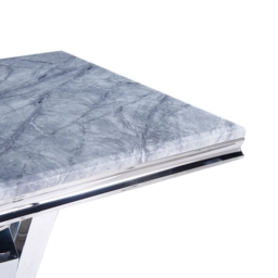 Dolce Dining Table - Grey Marble & Chrome - Sizes Available - thumbnail 5