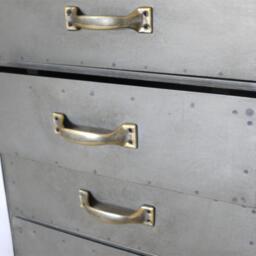 Tallboy Chest - Multi Drawer - Grey Metal - Industrial - thumbnail 2