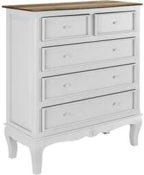 Clearance - Fleur French Style White Shabby Chic 2 + 3 Drawer Chest - Made in Solid Mango Wood - thumbnail 2