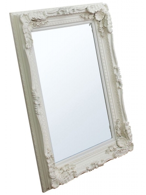 Carved Louis Cream Rectangular Mirror - 89.5cm x 120cm - image 1