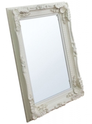 Carved Louis Cream Rectangular Mirror - 89.5cm x 120cm - thumbnail 1