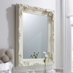 Carved Louis Cream Rectangular Mirror - 89.5cm x 120cm - thumbnail 2