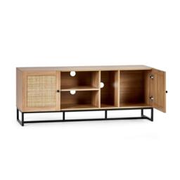 Padstow Oak and Rattan 150cm TV Unit - thumbnail 3