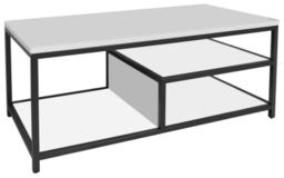 Flux White Coffee Table with Shelf - thumbnail 1