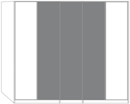 Portland 5 Door Wardrobe in White and Pebble Grey - W 250cm - thumbnail 2