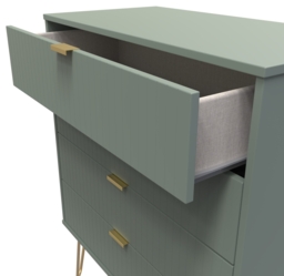 Linear Green 4 Drawer Chest with Gold Hairpin Legs - thumbnail 2
