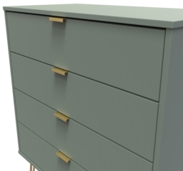 Linear Green 4 Drawer Chest with Gold Hairpin Legs - thumbnail 3