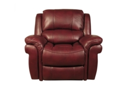 Farnham Burgundy Leather Recliner Armchair - thumbnail 1